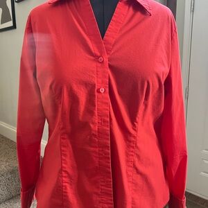 Worthington Vibrant Red Button-Down Shirt